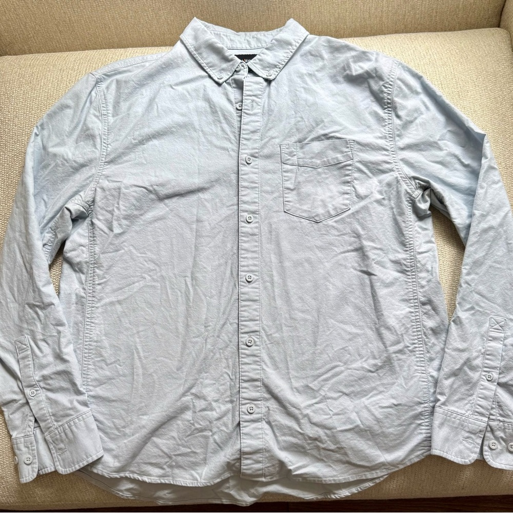 Men's Casual Button Down Shirt - Light Gray